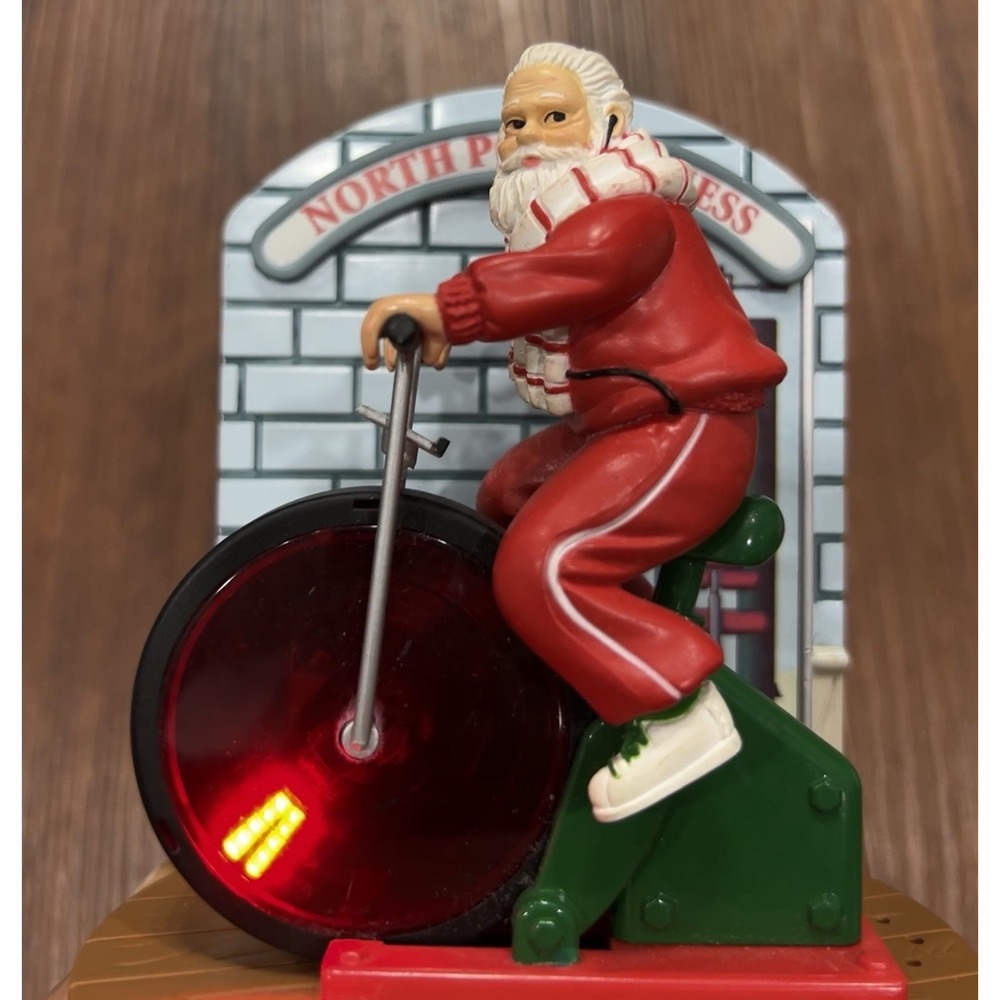 Vintage North Pole Express Santa On Treadmill From Santa's Best, Musical Lights